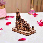 Ram mandir Ayodhya 3D Wood Showpiece 3.5 Inch - Nainileaf