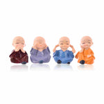 Buddha monks figurines Showpiece set of 4pcs - Nainileaf