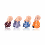 Buddha monks figurines Showpiece set of 4pcs - Nainileaf