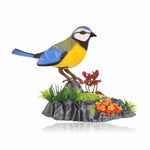 Chirping Blue Painted bird Statue - Nainileaf