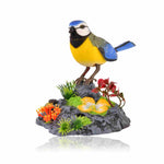 Chirping Blue Painted bird Statue - Nainileaf