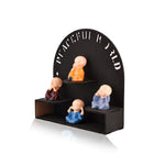 Buddha Monk on Wooden Base Statue - Nainileaf