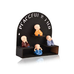 Buddha Monk on Wooden Base Statue - Nainileaf