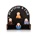 Buddha Monk on Wooden Base Statue - Nainileaf