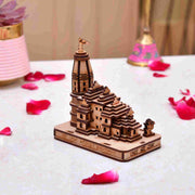 Ram mandir Ayodhya 3D Wood Showpiece 3.5 Inch - Nainileaf