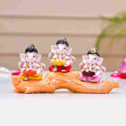 Set of 3 Mini Ganesha Cute Showpiece - Nainileaf