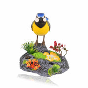 Chirping Blue Painted bird Statue - Nainileaf