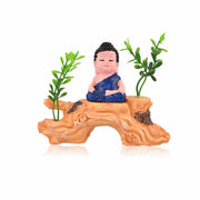 Baby Buddha Sitting Statue Showpiece -10cm - Nainileaf