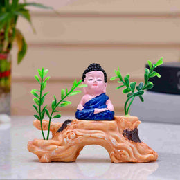 Baby Buddha Sitting Statue Showpiece -10cm - Nainileaf