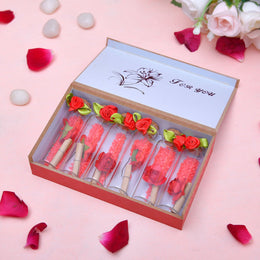 Red Message Bottle Wooden Box Set