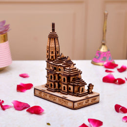 Ram mandir Ayodhya 3D Wood Showpiece 4.5 Inch - Nainileaf