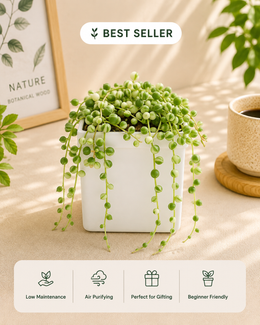 Senecio rowleyanus- String of Pearls Plant (Varigated) - Nainileaf