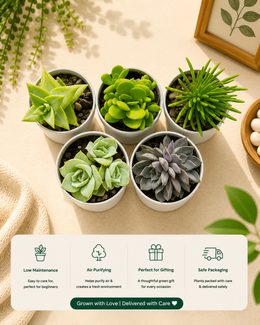 Assorted Combo of Succulents - Set of 5 pieces - Nainileaf