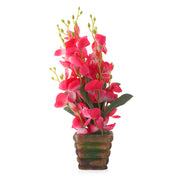 Red Orchid Artificial Flower Decorative With Pot