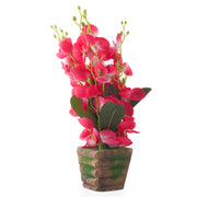 Red Orchid Artificial Flower Decorative With Pot