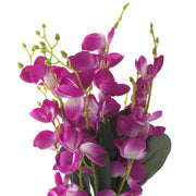 Dark Purple Orchid Artificial Flower Decorative With Pot