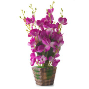 Dark Purple Orchid Artificial Flower Decorative With Pot