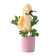 Artificial White Chrysanthemum in White Plant With Lined Pot