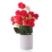 Home Decor Artificial Flower White and Pink With Lined Pot