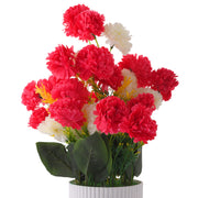 Home Decor Artificial Flower White and Pink With Lined Pot