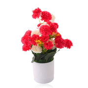 Home Decor Artificial Flower White and Pink With Lined Pot