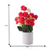 Home Decor Artificial Flower White and Pink With Lined Pot