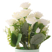 Artificial White Flower Plant with Lined Pot