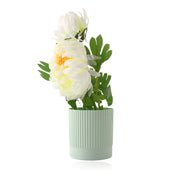 Artificial Pure White Flower Plant with Lined Pot