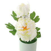 Artificial Pure White Flower Plant with Lined Pot