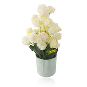 White Faux Plant in Lined Plastic Pot