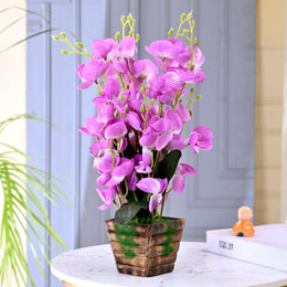 Purple Orchid Artificial Flower Decorative With Pot