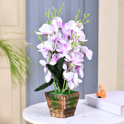 Pink Orchid Artificial Flowers with Pot