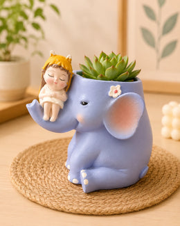 Nainileaf Dreamy Elephant Resin Planter - Nainileaf