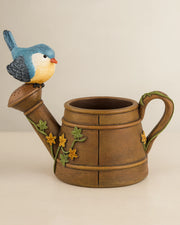 Nainileaf Kettle & Bird 4 inch raisin Pot- (Without Plant)