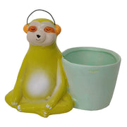 Sloth Bear Yoga Listening Music Ceramic Pot