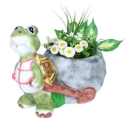 Tortoise with Cart Pot Planter
