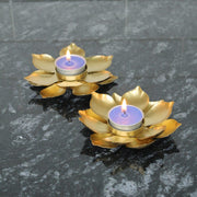 Nainileaf Metal Lotus Diya (Set of 2)