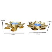 Nainileaf Metal Lotus Diya (Set of 2)