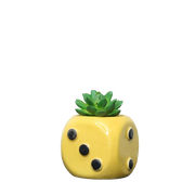 Ceramic Planters Small Round Dice Pot (Green)