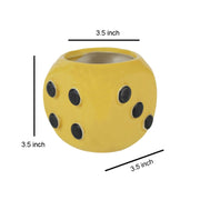 Ceramic Planters Small Round Dice Pot (Green)