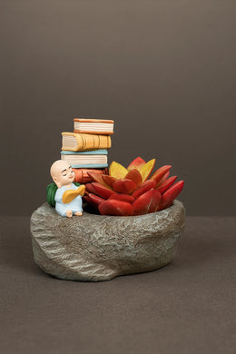 Nainileaf Book Monk Pot (Without Plant)