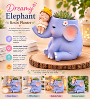 Nainileaf Dreamy Elephant Resin Planter