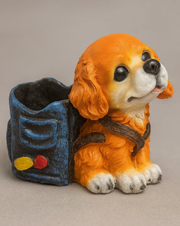 Nainileaf Front Facing Dog with Bag Raisin Pot