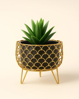 Nainileaf Handi pot with Golden stand