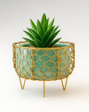 Nainileaf Handi pot with Golden stand