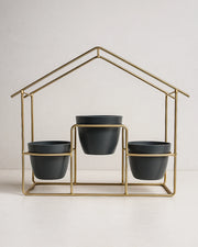Nainileaf Metal 3 pot hut stand
