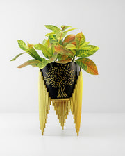 Nainileaf Metal designer pot with gold stand