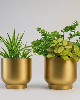 Nainileaf metal Set of 2 pots