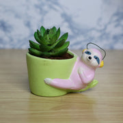 Sloth Bear Ceramic Pot (Light Pink)