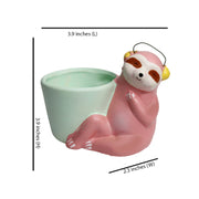 Sloth Bear Ceramic Pot (Dark Pink)